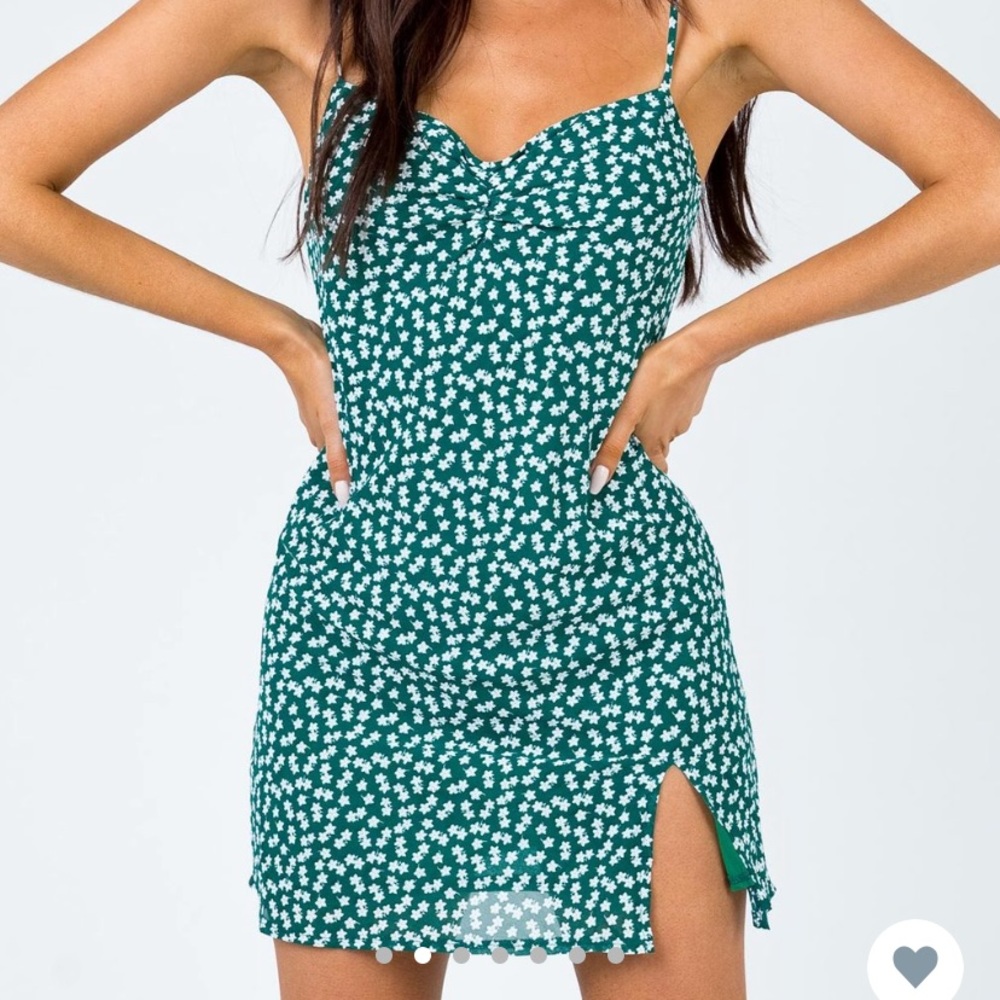 Cylia mini forest green Dress